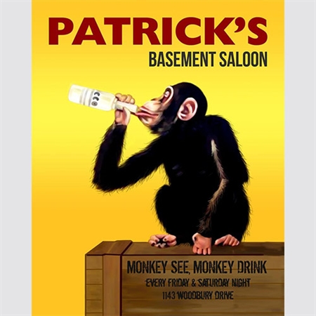 Monkey Drinks Vintage Art Print with Custom Text,by myDaVinci - myDaVinci